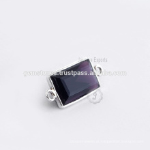 Venda Por Atacado 925 Sterling Silver Amethyst Quartz Bezel Gemstone Connector, Handmade Gemstone Bezel Jewelry Suppliers